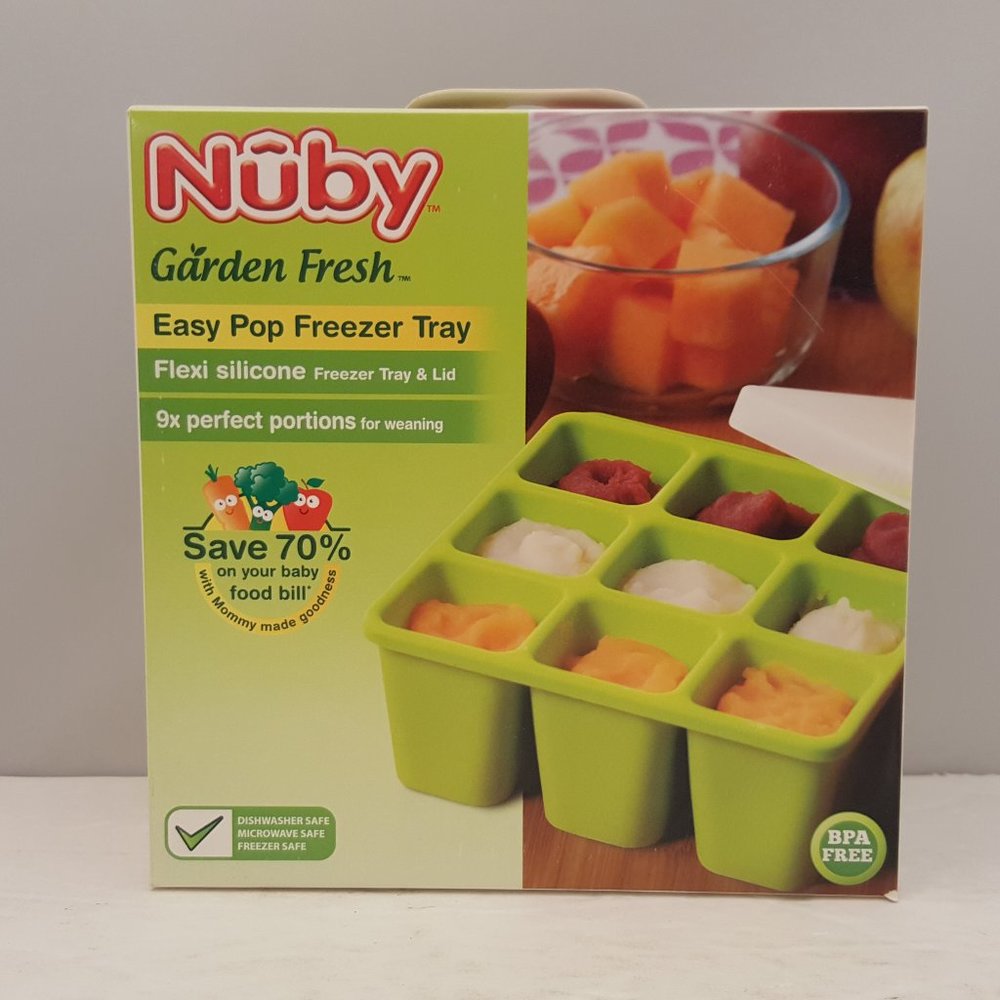 Nuby Garden Fresh Easy Pop Freezer Tray Make Fresh Baby Food Blue 🆕